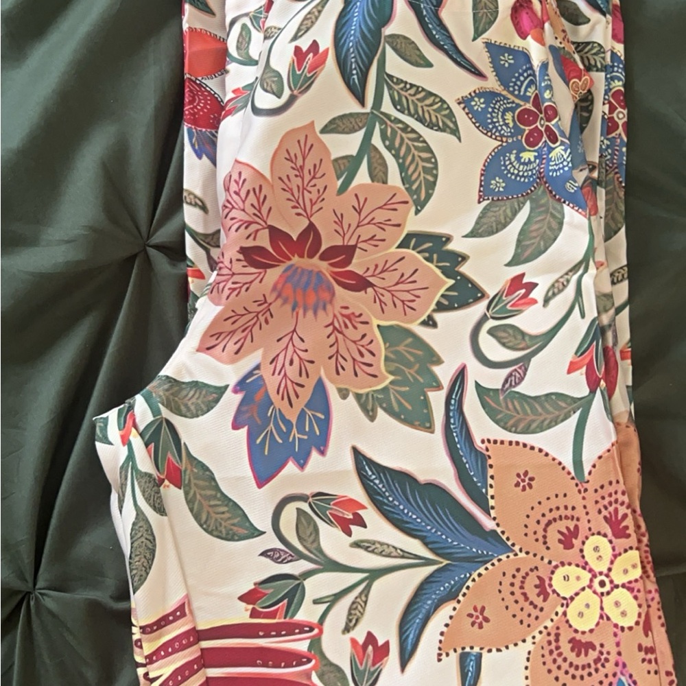 SHEIN Floral Boot Cut Pants - Multicolor